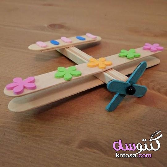 بالصور طريقة عمل طيارة لعبه سهلة لطفلك بأعواد الآيس كريم kntosa.com_01_19_155