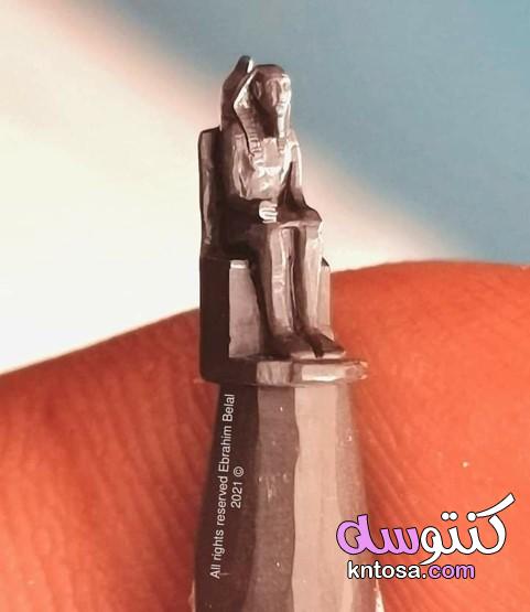 صور مبهرة.. فنان مصري ينحت أبرز الآثار على أقلام الرصاص kntosa.com_03_21_161