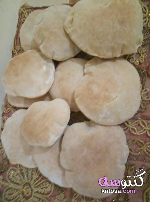 طريقة عمل العيش الشامى فى المنزل,العيش الشامى,مكونات الخبز الشامى,طريقة عمل العيش الشامي الخبز kntosa.com_08_19_154