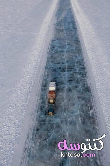 طريق الجليد بكندا واحد من الطرق الأكثر,قوة الثلوج في كندا,شاهد: الرياح العاتية تشكل جدار جليد على طر kntosa.com_09_19_156