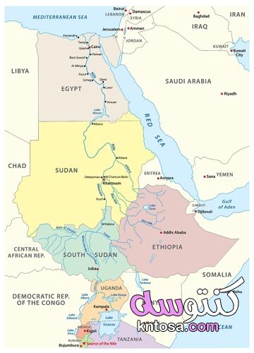 عدد منابع نهر النيل والدول التي ينبع منها