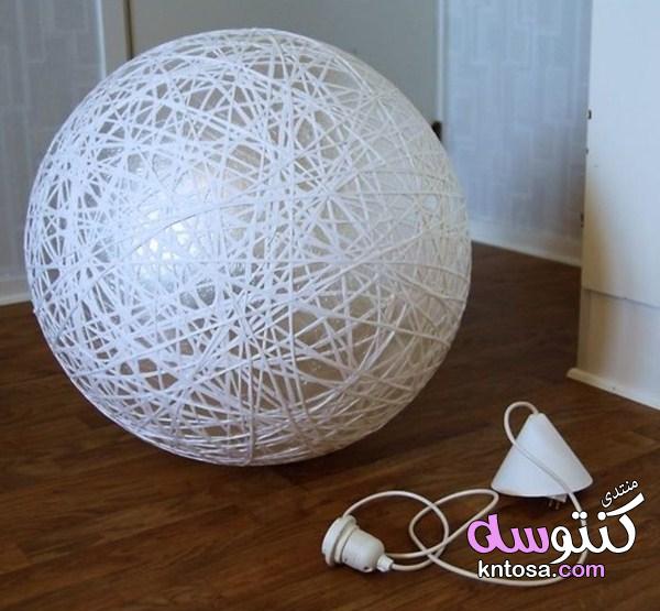 طريقة عمل ثريا بالبالون,اصنعي من البالون كرة للديكور,كيف نصنع غطاء لمبة جميل,طريقة عمل نجفه منزلية kntosa.com_12_19_155
