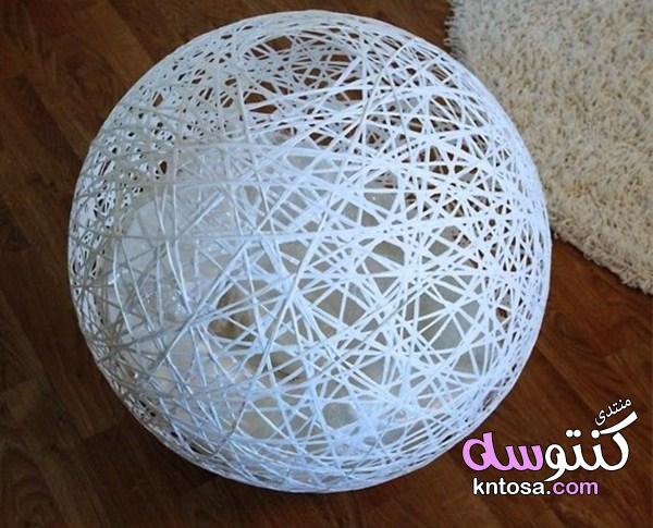 طريقة عمل ثريا بالبالون,اصنعي من البالون كرة للديكور,كيف نصنع غطاء لمبة جميل,طريقة عمل نجفه منزلية kntosa.com_12_19_155