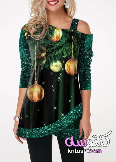 2020 جديد أزياء تي شيرت،شجرة عيد الميلاد طباعة جولة الرقبة تي شيرت kntosa.com_14_19_157