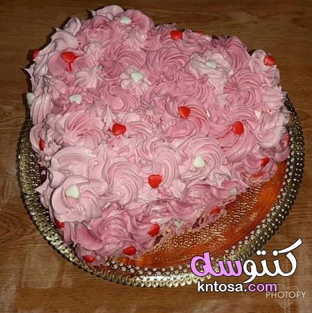 طريقة عمل تورتة عيد الحب،طريقة عمل تورته عيد الحب الفلانتين Valentine Cake،طريقة تحضير تورتة الحب kntosa.com_14_20_158