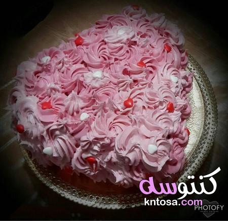 طريقة عمل تورتة عيد الحب،طريقة عمل تورته عيد الحب الفلانتين Valentine Cake،طريقة تحضير تورتة الحب kntosa.com_15_20_158