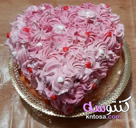 طريقة عمل تورتة عيد الحب،طريقة عمل تورته عيد الحب الفلانتين Valentine Cake،طريقة تحضير تورتة الحب kntosa.com_15_20_158