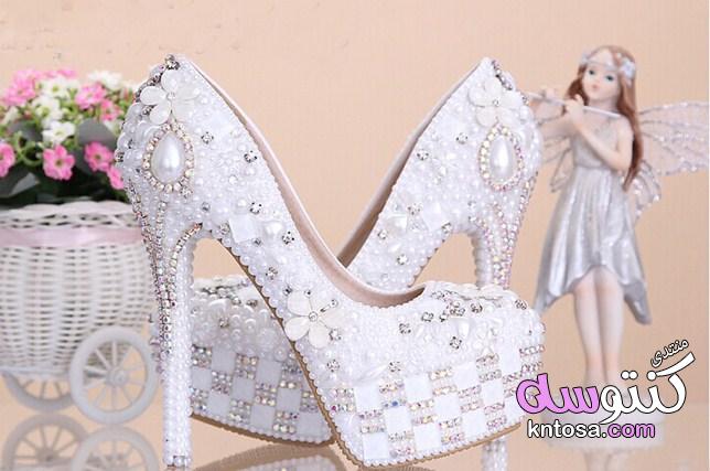 احدث موضة احذية العروسة2019,احذية عرائس 2019,اجمل الاحذيه للعروسه,احذية بيضاء للعروسة kntosa.com_16_19_155