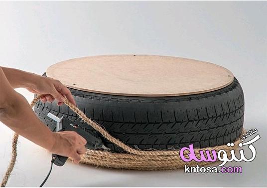 طريقة صنع كرسي من اطارات السيارات بالصور,افكار اطارات السيارات,صنع كرسي يدوي kntosa.com_16_19_155