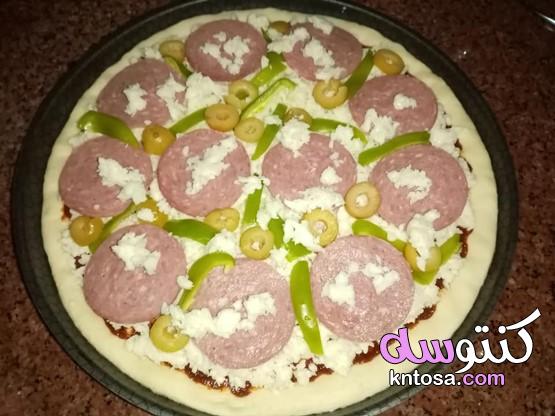 طريقة عمل البيتزا بالموزاريلا و السلامي،طريقة عمل بيتزا السلامي الشهية - البيتزا - مطبخ كنتوسه kntosa.com_19_20_160