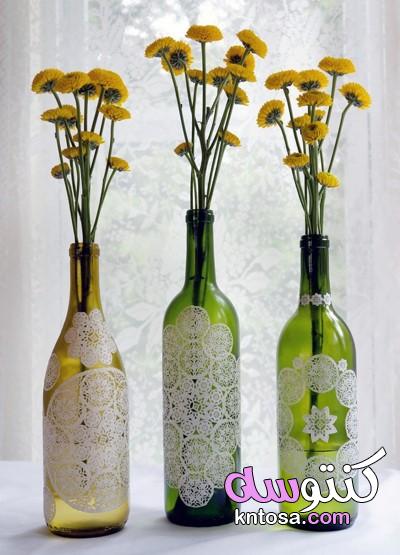 أفكار جديدة لتزيين الزجاجات الفارغة,صناعة فازات راقية من الزجاجات الفارغة kntosa.com_20_19_156