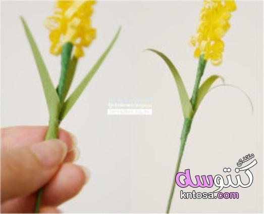 كيفية صنع ورقة الزهور,زهور اليد الحرفية ورقة العمل مع خطوة بخطوة,ورقة الزهور سهلة kntosa.com_23_19_154