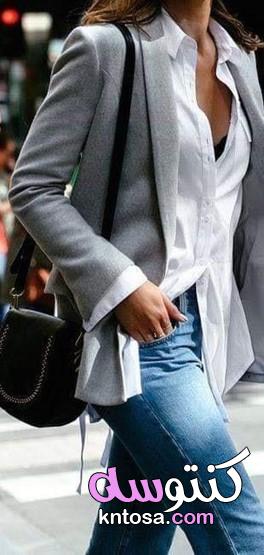 بالصور طرق مختلفة لارتداء الشيميز الأبيض فى الجامعة,هتلبسى إيه بكرة الجاكيت جينز مناسب لكل وقت kntosa.com_25_19_157