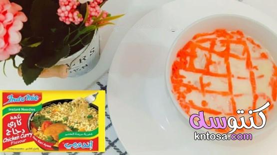 شوربة الاندومي اللذيذة بالكريمة والمشروم سهلة واقتصادية تكفي 6 أشخاص Indomie noodles white soup kntosa.com_26_20_160