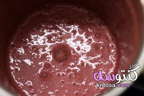طريقة عمل ميلك شيك فراولة,تحضير Milkshake الفراولة,طريقة عمل الميلك شيك فانيليا بالصور,ميلك شيك ايس kntosa.com_27_18_154