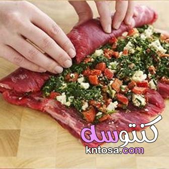 لفائف ستيك اللحم,طريقة عمل الاستيك المحشى بالخضار, طريقة عمل رول اللحم المحشي بالخضار kntosa.com_28_19_156