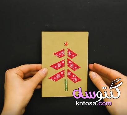 أفكار بسيطة و سهلة جداً لكروت الكريسماس أو عيد الميلاد 2019 kntosa.com_30_18_154